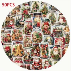 Karácsonyi édesség üvegben matrica – 50 db / csomag