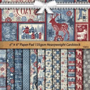 Hangulatos téli scrapbooklap, retró stílusban – 12 lap / csomag